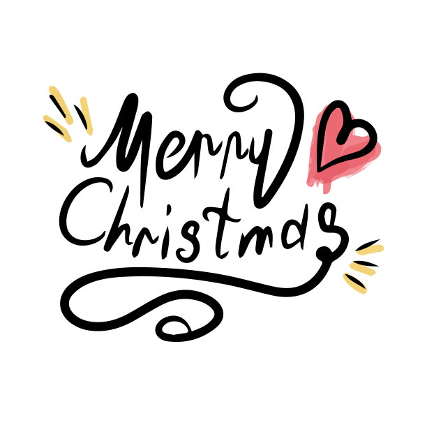 用黑色字体写圣诞快乐。为邀请函、明信片、衣服设计模板。孤立的背景。向量图片下载