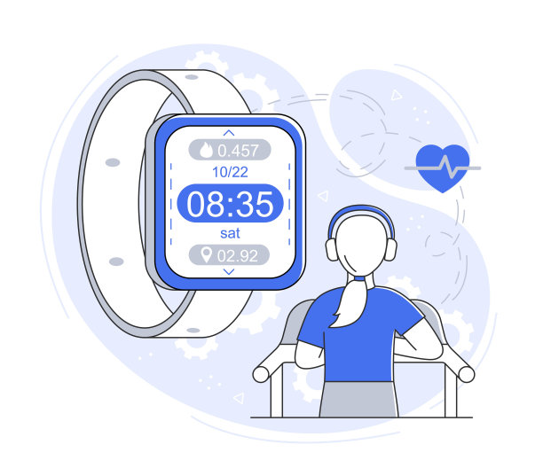 女子使用智能手表图片下载