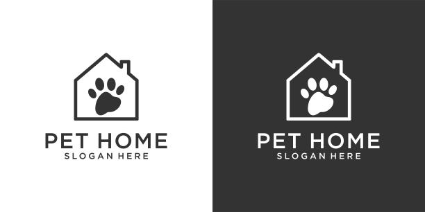 宠物之家矢量标志设计模板。图片下载