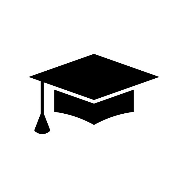 毕业帽图标矢量设计模板在白色背景图片下载