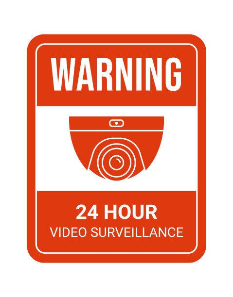 视频监控矩形平面贴纸图片下载