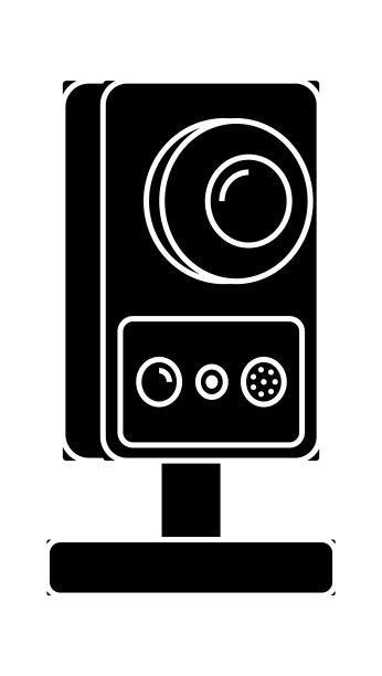 站立式监控摄像头填充图标图片下载