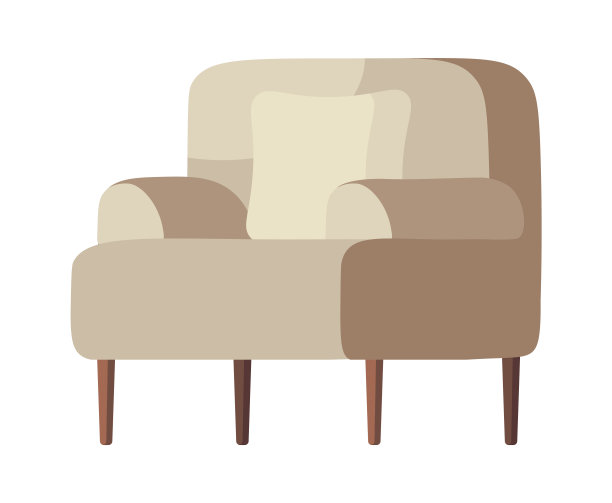 现代家具，舒适扶手椅。矢量图图片下载