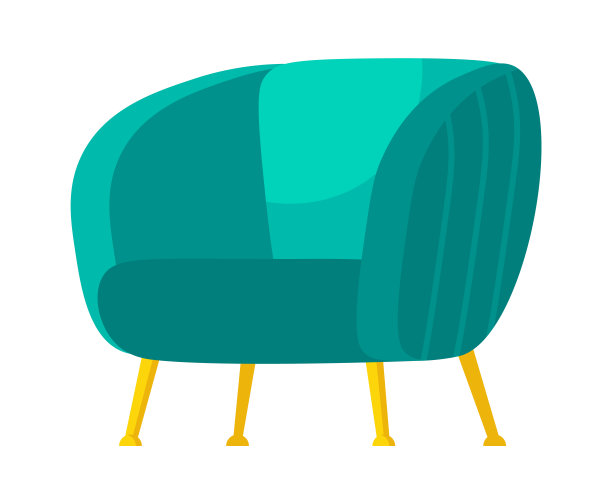 现代家具，舒适扶手椅。矢量图图片下载