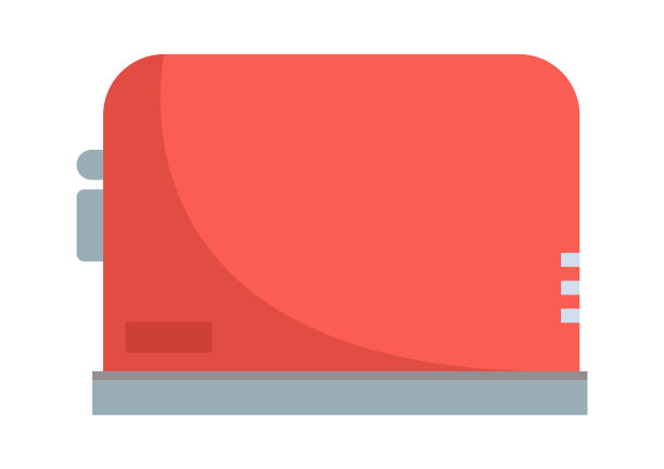 烤面包机厨房用品图标。矢量图图片下载