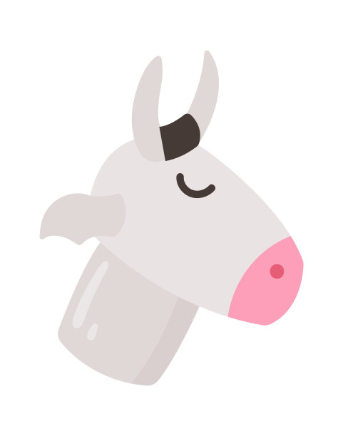 有趣的牛头图标。矢量图图片下载