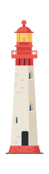 海上灯塔图标。矢量图图片下载