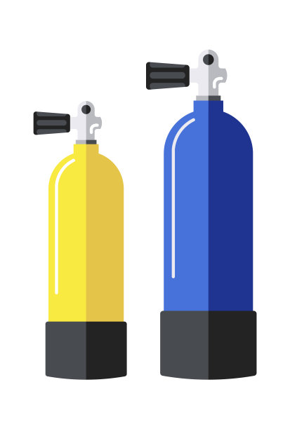 潜水氧气罐水下设备。矢量图图片下载