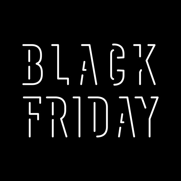 黑色星期五的横幅。极简字体的推广，营销，广告和社交媒体。矢量插画，平面设计图片下载