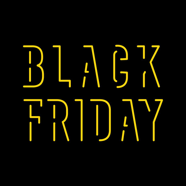 黑色星期五的横幅。极简字体的推广，营销，广告和社交媒体。矢量插画，平面设计图片下载