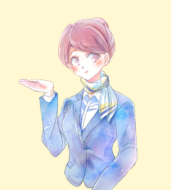 有一名空乘指导的插图图片下载