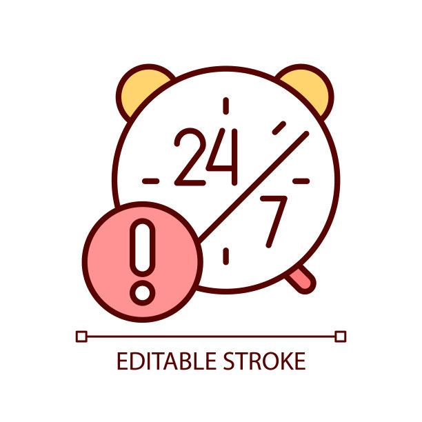 夜以继日工作的危险RGB颜色图标图片下载