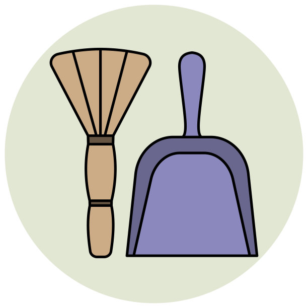 矢量图形中的铲子和扫帚图片下载