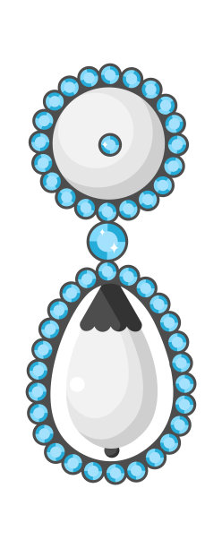 钻石耳环时尚珠宝插画图片下载