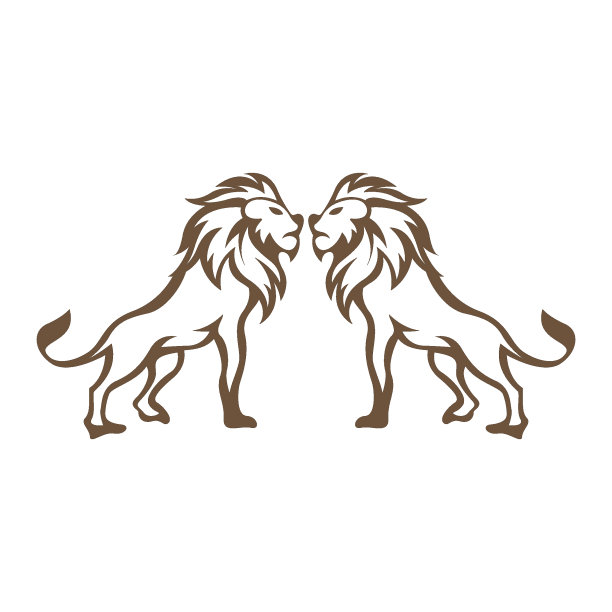 狮子图标标志设计插画图片下载