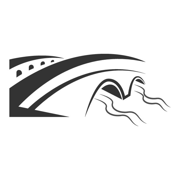 桥梁标志图标设计插画图片下载