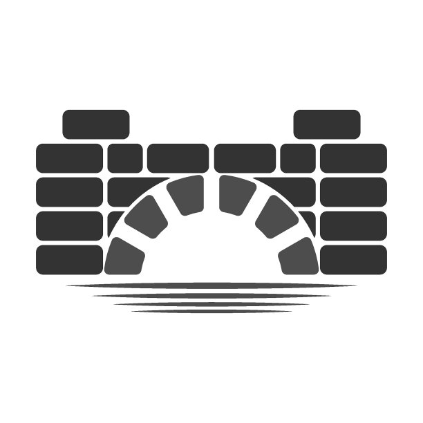 桥梁标志图标设计插画图片下载