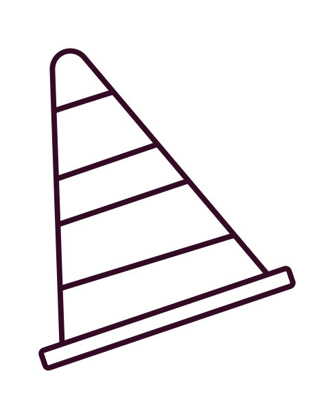 概述交通锥图标。矢量图图片下载