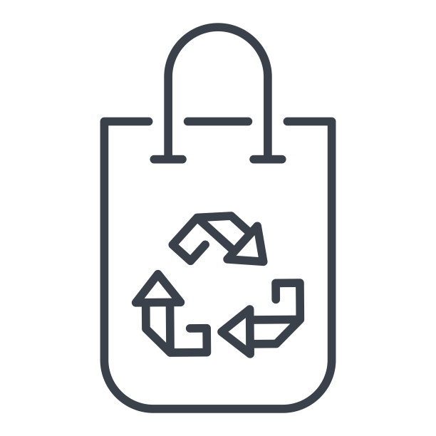 矢量隔离图标的塑料袋或购物袋与回收标志。图片下载