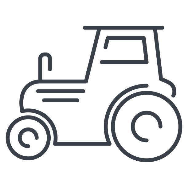 矢量隔离牵引器图标。园艺运输设备。图片下载