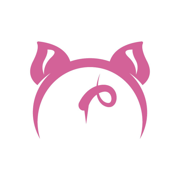 猪图标标志设计概念说明图片下载