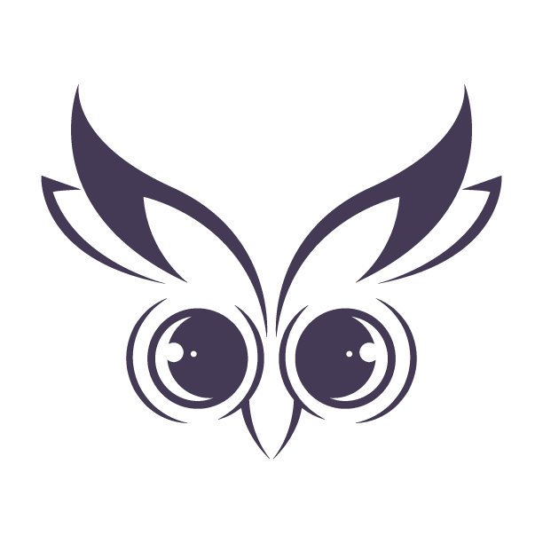 猫头鹰标志图标设计插图图片下载
