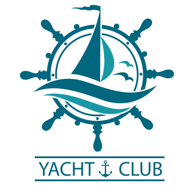 游艇舵和波浪图标图片下载