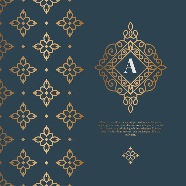 框架与金色矢量装饰在黑暗的背景。优雅、经典的元素。可用于珠宝、美容和时尚行业。伟大的标志，徽章，或任何想要的想法。图片下载