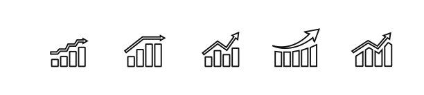 增长的图形图标集。矢量插图。图片下载