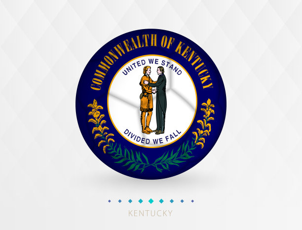 带有肯塔基州国旗图案的足球，带有肯塔基州国家队旗帜的足球。图片下载