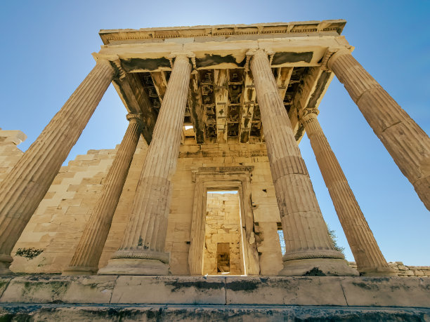 Erechtheion的北门廊展示天花板图片下载