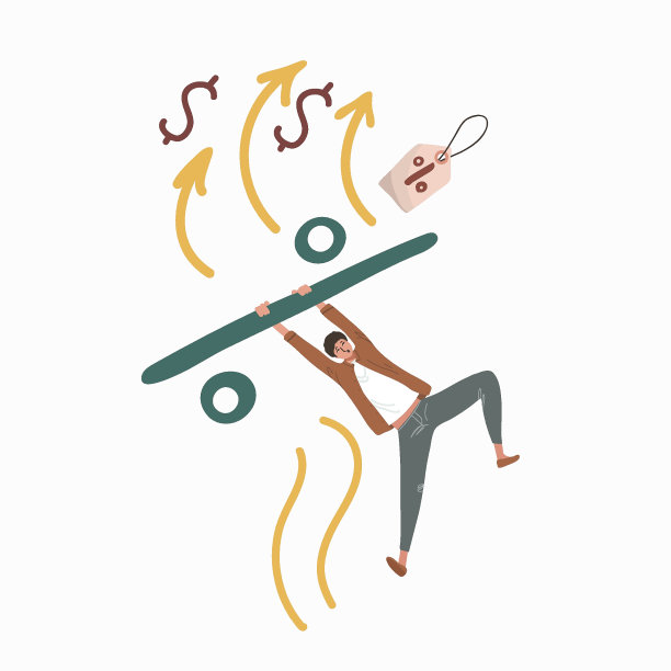 卡通人物执着于价格上涨的折扣。服装销售，消费主义理念。服装店，服装零售。图片下载