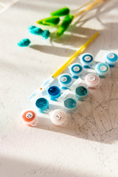 彩色水粉画一套彩色水粉画，用于在画布上画数字、柔和的颜色和绘画图片下载