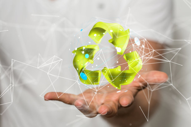 手拿回收图标的插图图片下载