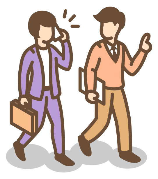 人们边走边聊。等距团队办公人员图片下载