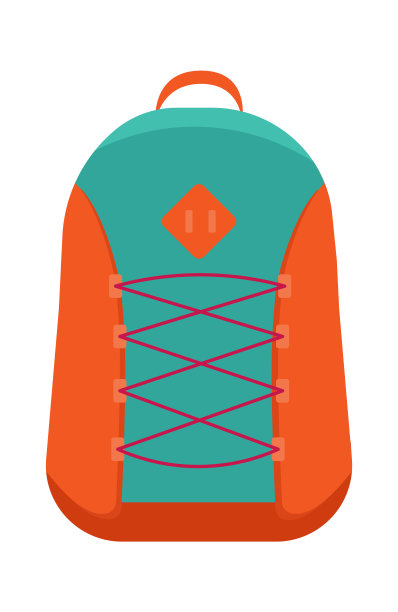 露营专业旅游背包。矢量图图片下载