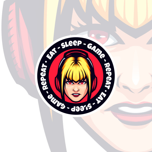 游戏女孩生命周期矢量吉祥物图片下载