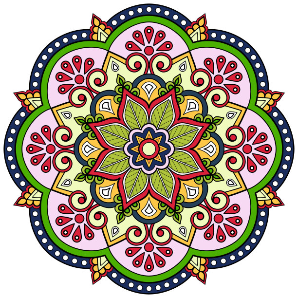 曼荼罗图案用于涂色书。艺术墙纸设计图片下载