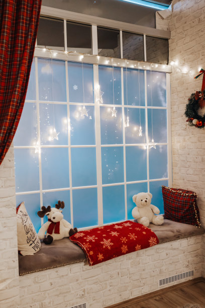 圣诞节装饰窗台没有人图片下载