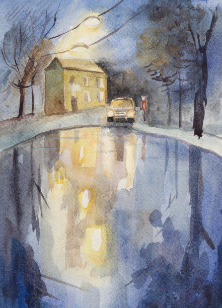 湖上公园的照明图片下载