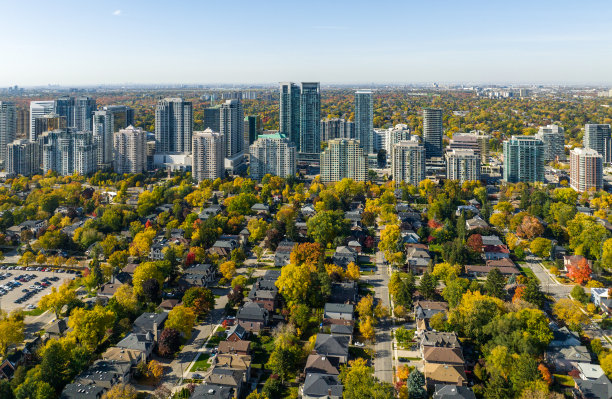 加拿大多伦多北约克商业区的鸟瞰图图片下载