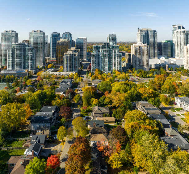 加拿大多伦多北约克商业区的鸟瞰图图片下载