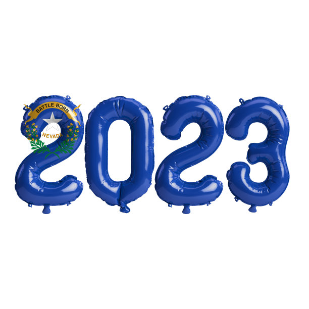 3d插图2023气球在内华达州旗帜颜色隔离在白色背景图片下载