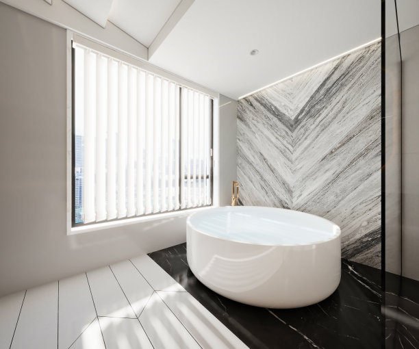 豪华浴室3D渲染图片下载