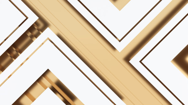 白色的金色背景与抽象的正方形背景，3d渲染。图片下载