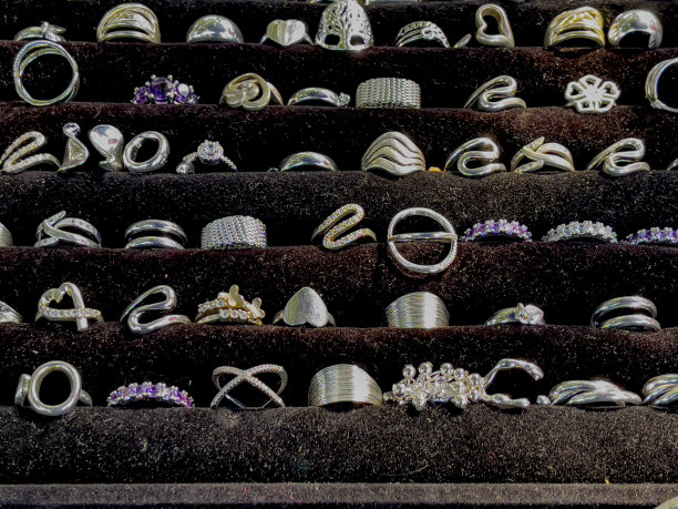 销售，展览和展示产品银戒指模型图片下载