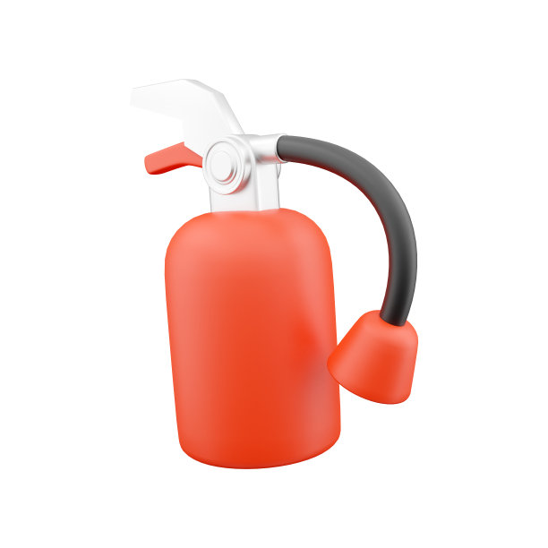 3d渲染灭火器图标。3d渲染灭火器插图。3d渲染灭火器在白色背景图片下载