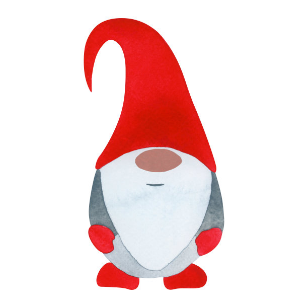 一个微笑的圣诞侏儒。圣诞水彩插图。可用于设计，圣诞设计，贺卡设计和邀请卡。图片下载