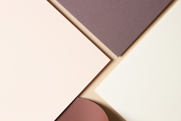 抽象彩色纸几何组成背景与米色和棕色调图片下载