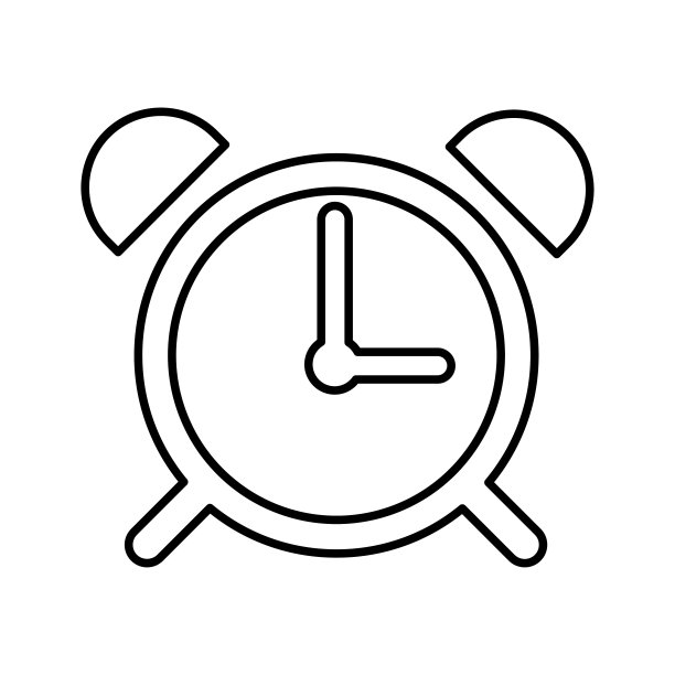 直线风格的闹钟图标图片下载